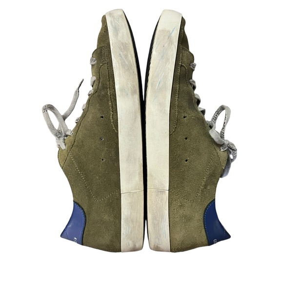 GOLDEN GOOSE SUPER STAR OLIVE GREEN & WHITE STAR MENS SNEAKER SIZE 42 (9) - Picture 8 of 12